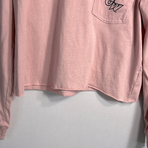 George Washington University League Dusty Pink Long Sleeve Crop Top size M - Picture 5 of 8